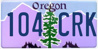 OR license plate 104CRK