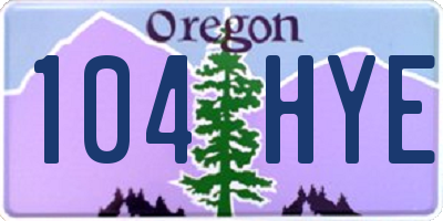 OR license plate 104HYE