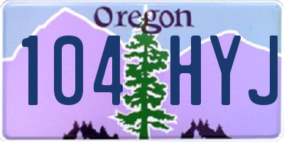 OR license plate 104HYJ