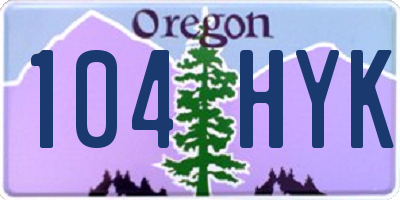 OR license plate 104HYK