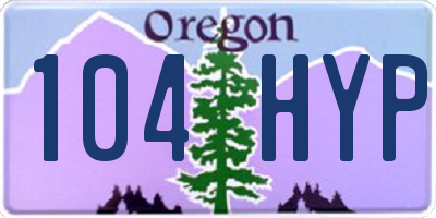 OR license plate 104HYP