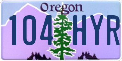 OR license plate 104HYR