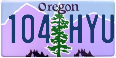 OR license plate 104HYU