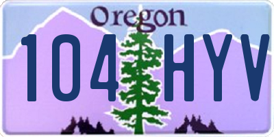 OR license plate 104HYV