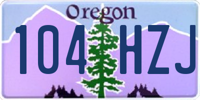 OR license plate 104HZJ