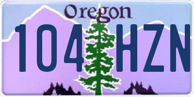 OR license plate 104HZN