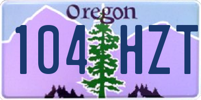 OR license plate 104HZT