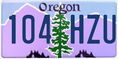 OR license plate 104HZU