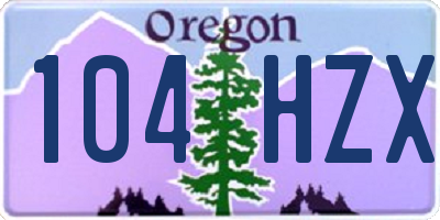 OR license plate 104HZX