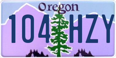 OR license plate 104HZY