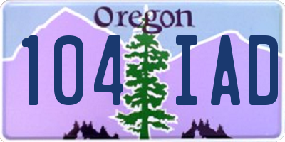 OR license plate 104IAD