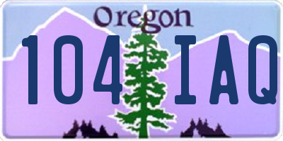 OR license plate 104IAQ