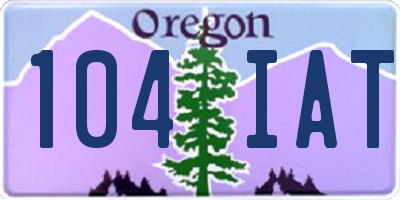 OR license plate 104IAT