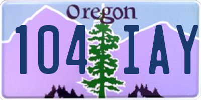 OR license plate 104IAY