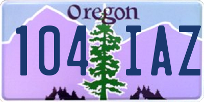 OR license plate 104IAZ