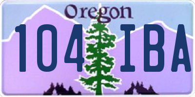 OR license plate 104IBA