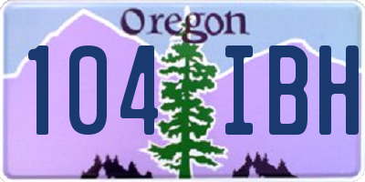 OR license plate 104IBH