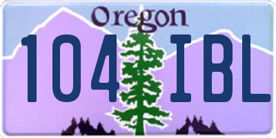 OR license plate 104IBL