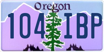 OR license plate 104IBP