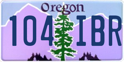 OR license plate 104IBR