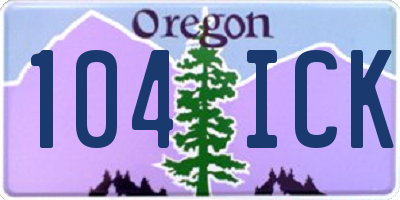 OR license plate 104ICK