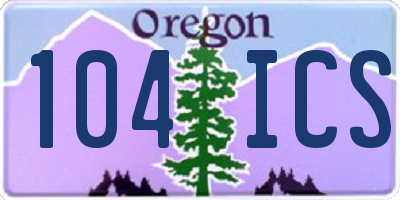 OR license plate 104ICS