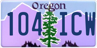 OR license plate 104ICW