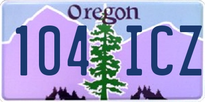 OR license plate 104ICZ