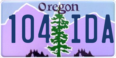 OR license plate 104IDA