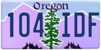 OR license plate 104IDF