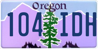 OR license plate 104IDH