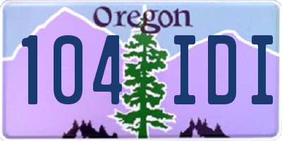 OR license plate 104IDI