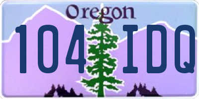 OR license plate 104IDQ