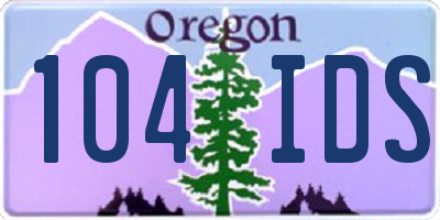 OR license plate 104IDS