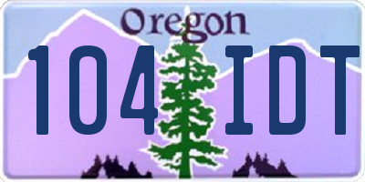 OR license plate 104IDT