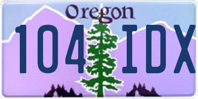 OR license plate 104IDX