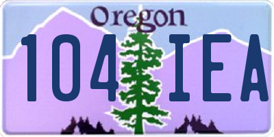 OR license plate 104IEA