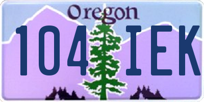 OR license plate 104IEK