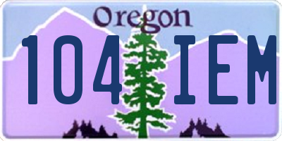OR license plate 104IEM