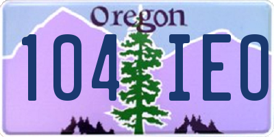 OR license plate 104IEO