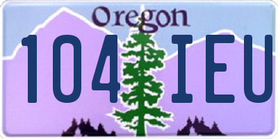 OR license plate 104IEU