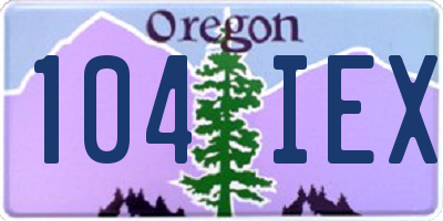 OR license plate 104IEX
