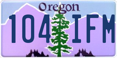 OR license plate 104IFM