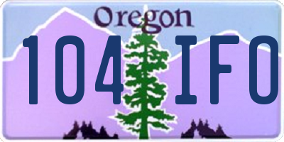 OR license plate 104IFO