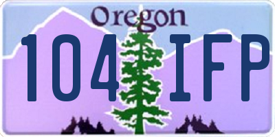 OR license plate 104IFP