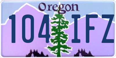 OR license plate 104IFZ