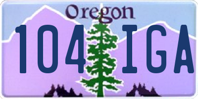 OR license plate 104IGA
