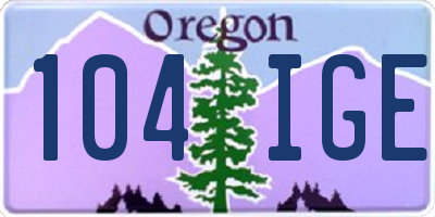 OR license plate 104IGE