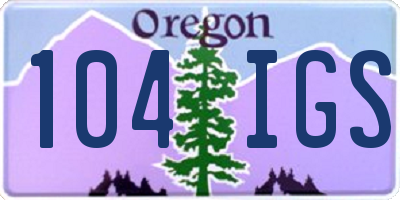 OR license plate 104IGS