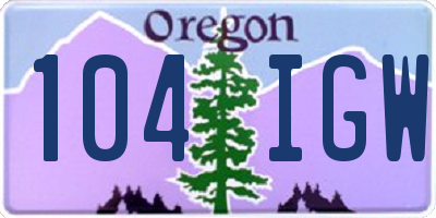 OR license plate 104IGW